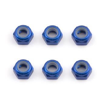 Team Associated FT M3 Locknut, blue aluminum